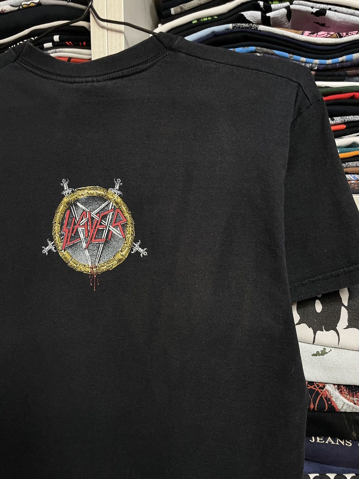 Band Tees Vintage 2003 Slayer Y2K Metal Rock Band Faded T-Shirt M/L Size US L / EU 52-54 / 3 - 16 Thumbnail