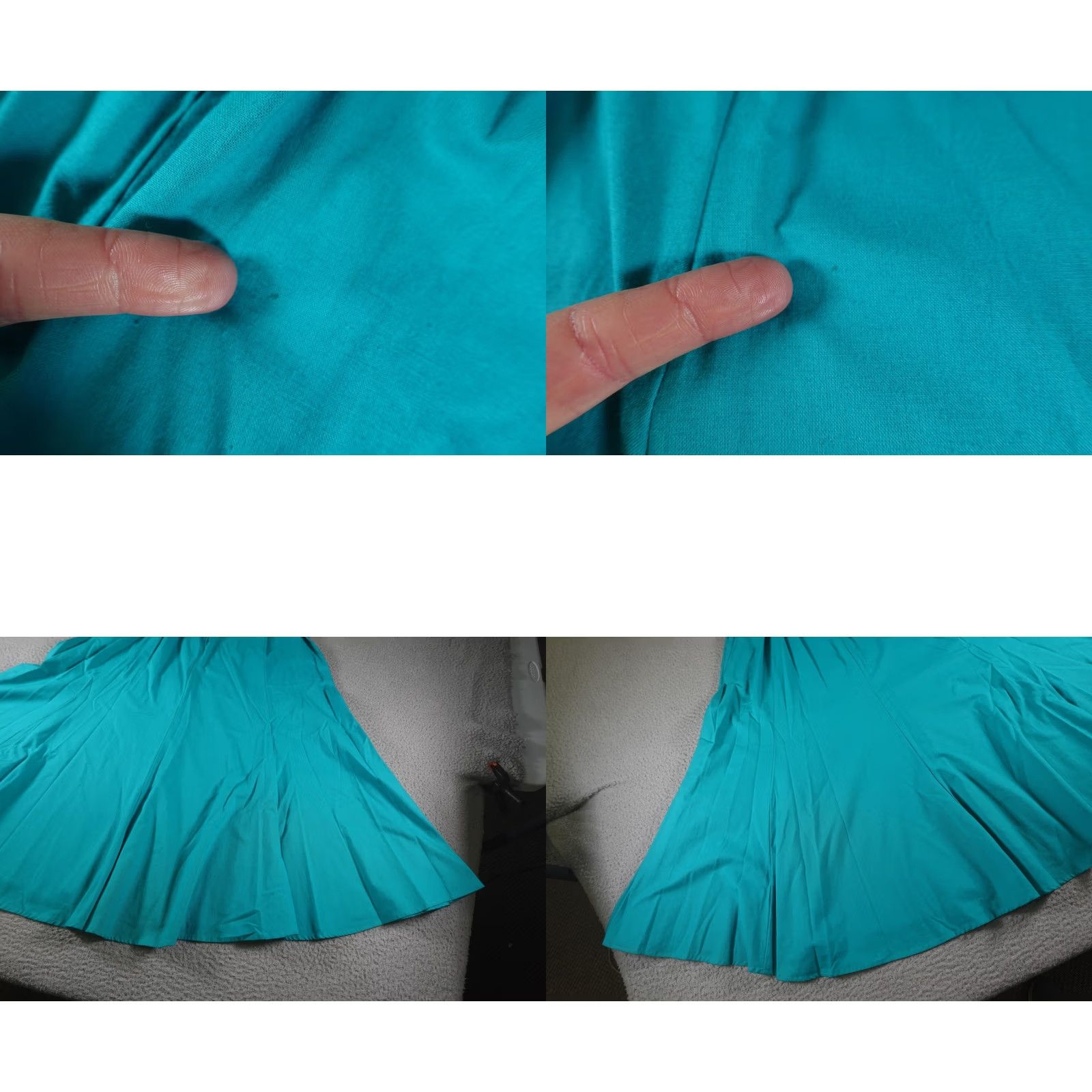 DANCER VINTAGE 1849 Authentic Ranchwear Western Skirt Womens Small Blue Flare Cowgirl Rodeo Square Dance Show Slit Back Zip Elastic Waist Size 28" / US 6 / IT 42 - 10 Thumbnail