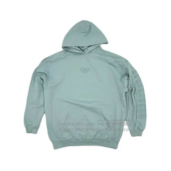 Balenciaga Balenciaga Mint Green Hooded Sweatshirt. Size US M / EU 48-50 / 2 - 2 Thumbnail