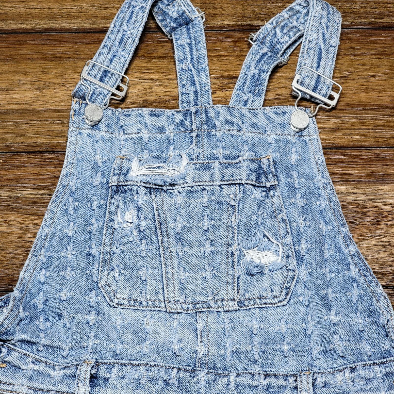 BLANKNYC Blank NYC Textured Denim Shortalls - Size 27 Size 33" - 2 Thumbnail