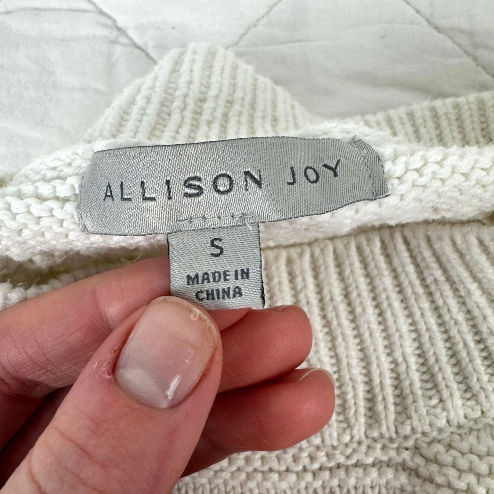 Vintage Allison Joy Sweater Womens S Ivory White Open Knit Pointelle Balloon Sleeve Crochet Size S / US 4 / IT 40 - 3 Thumbnail