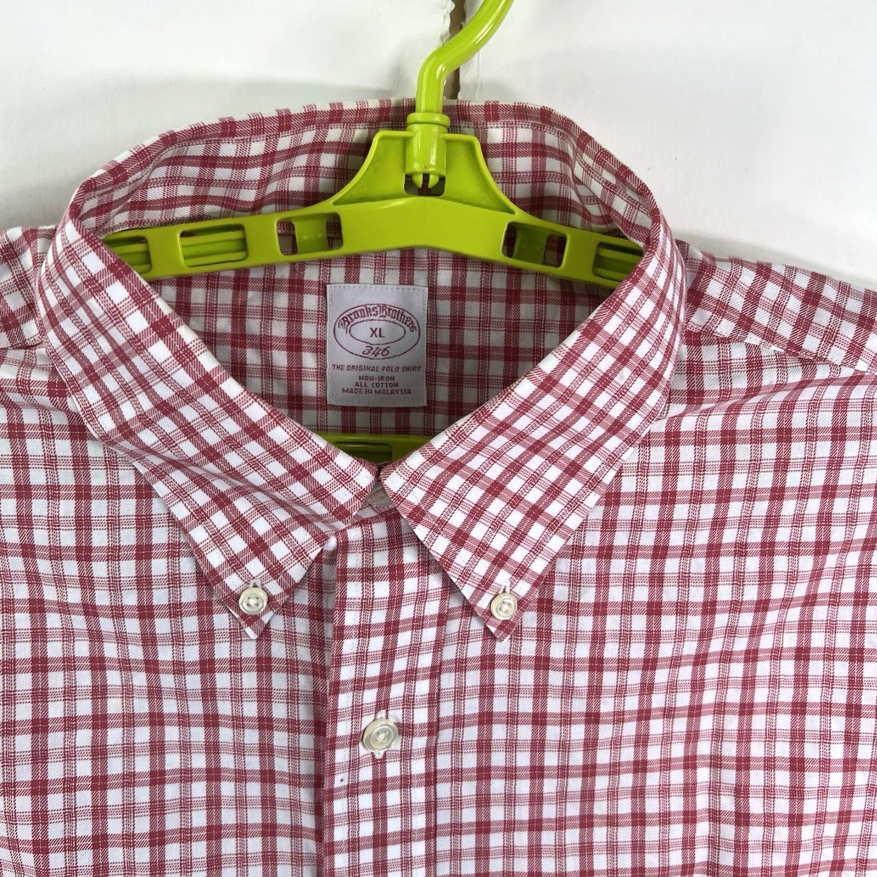 Brooks Brothers Brooks Brothers 346 Button-Up Shirt Mens XL Red Checkered Cotton Classic, Preppy, 56 Chest, Button-Down Collar, Long Sleeve Size US XL / EU 56 / 4 - 3 Thumbnail