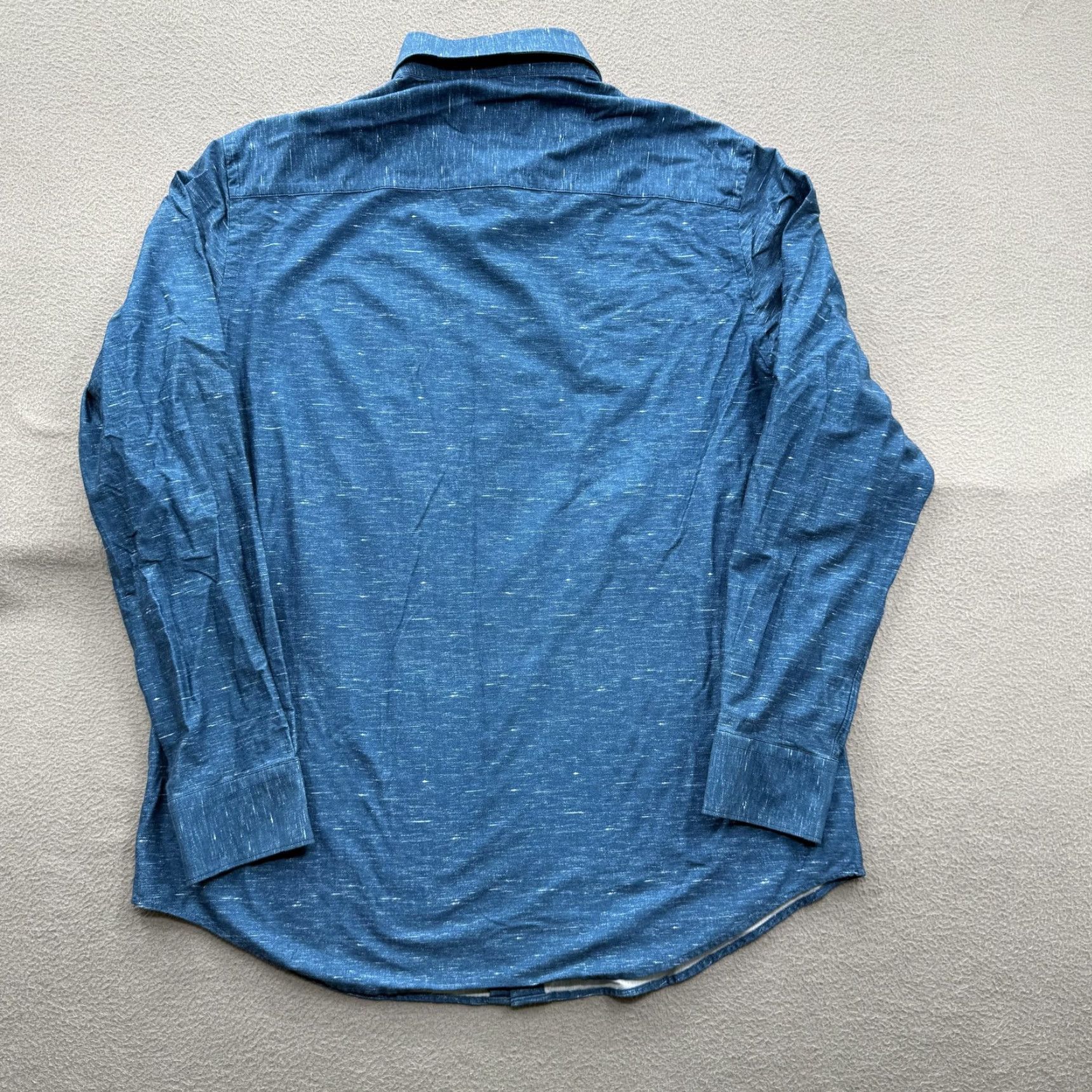 BUGATCHI VINTAGE Bugatchi Shirt Mens Large Blue OoohCotton Tech Long Sleeve Button Up Stretch Size US L / EU 52-54 / 3 - 2 Thumbnail