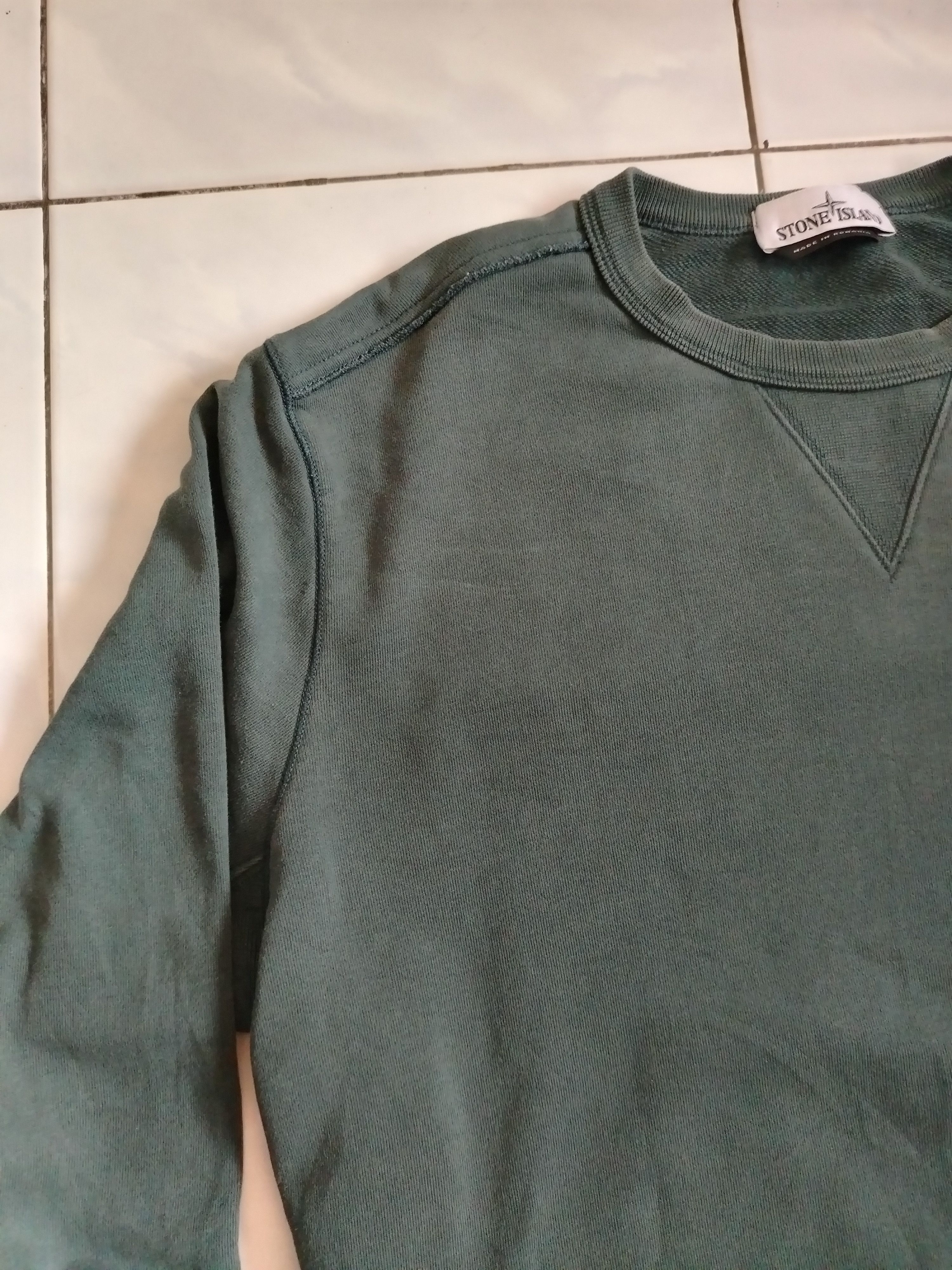 Stone Island Garment Dyed Crewneck Sweatshirt (Olive) Description Size US XL / EU 56 / 4 - 2 Thumbnail