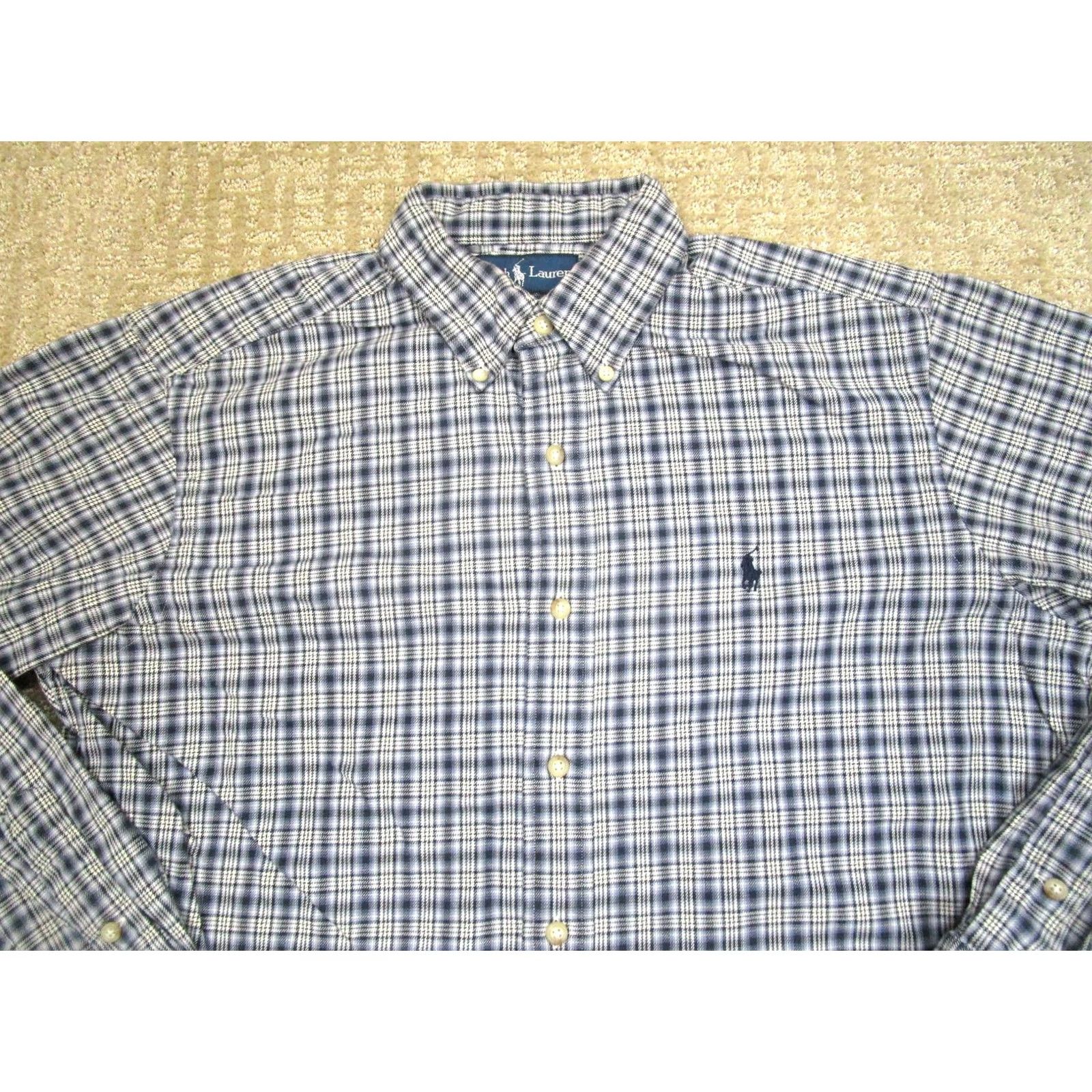 Ralph Lauren Ralph Lauren Shirt Men Medium Blue Plaid Flannel Button Down Long Sleeve Twill Size US M / EU 48-50 / 2 - 2 Thumbnail