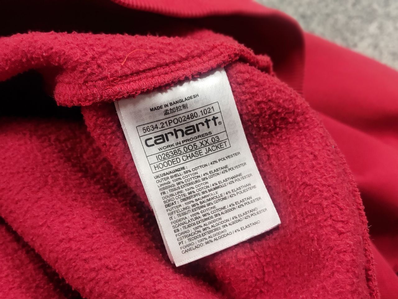 Carhartt Vintage Carhartt Skeleton Red Fit Zip hooded chase jacket Size US L / EU 52-54 / 3 - 14 Thumbnail