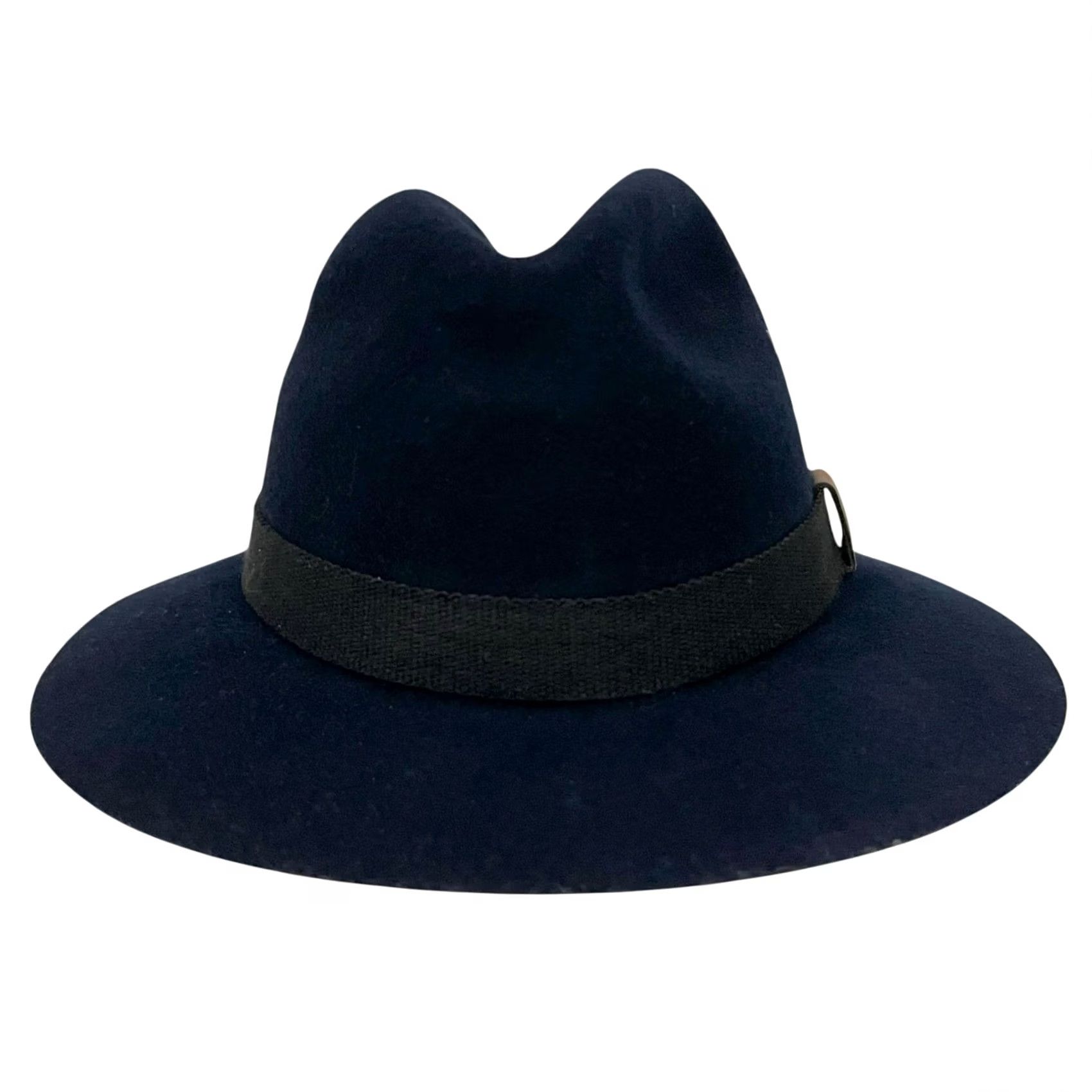 Vintage VINTAGE Kenwood Fedora Hat Men 100% Wool Navy Blue Lined Size 7 Band Wool Fedora Mens Blue Size ONE SIZE - 3 Thumbnail