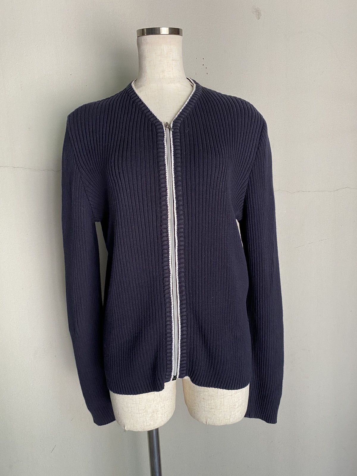 Versace GIANNI VERSACE Black Zip-Up Knit Cardigan Size M / US 6-8 / IT 42-44 - 6 Thumbnail