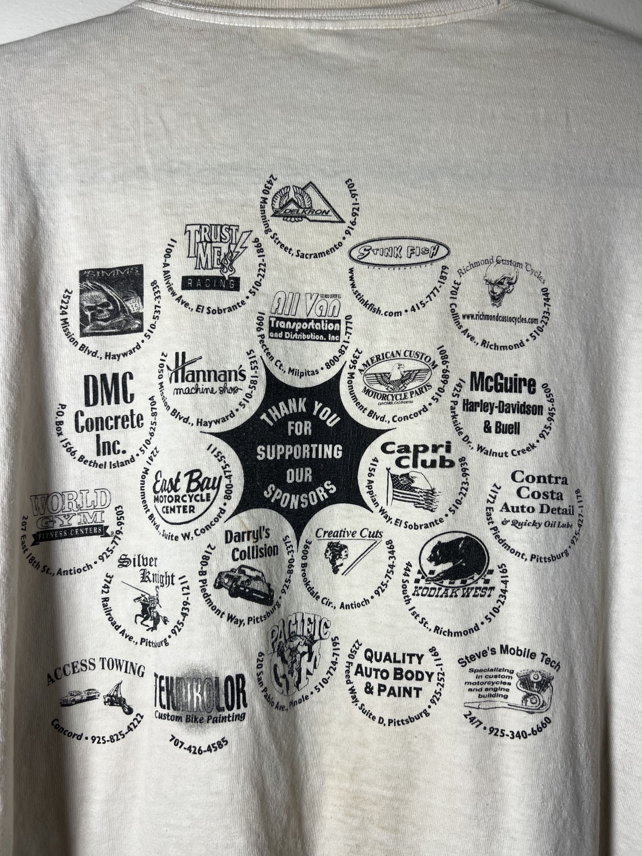 Vintage Vintage Richmond's Red & White 1st Annual Bike Show T-Shirt Size US XL / EU 56 / 4 - 4 Thumbnail