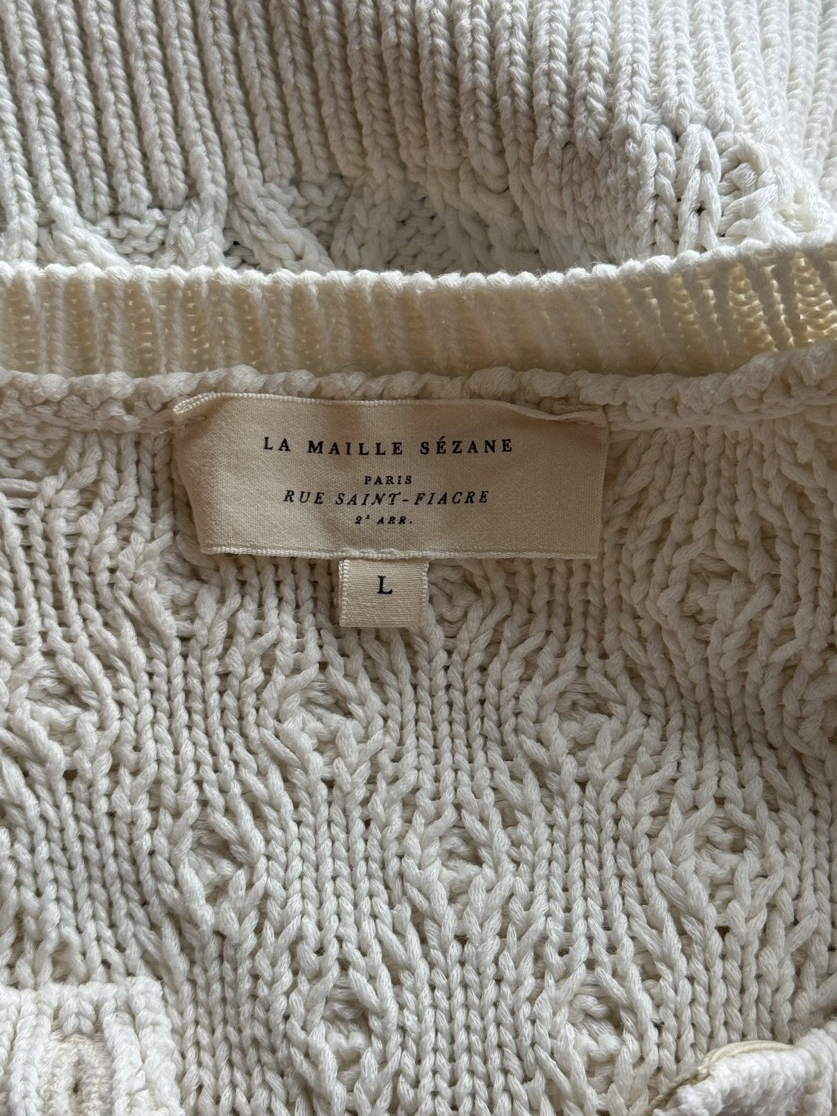 Designer × Sezane Sezane oldmoney style cable knit sweater Size L / US 10 / IT 46 - 11 Thumbnail