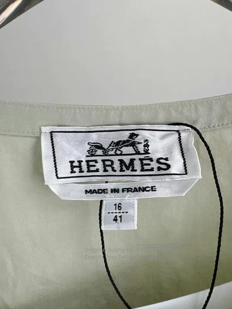 Hermes Hermes size 41 Mint Green Short Sleeve Shirt Size US XXS / EU 40 - 3 Thumbnail