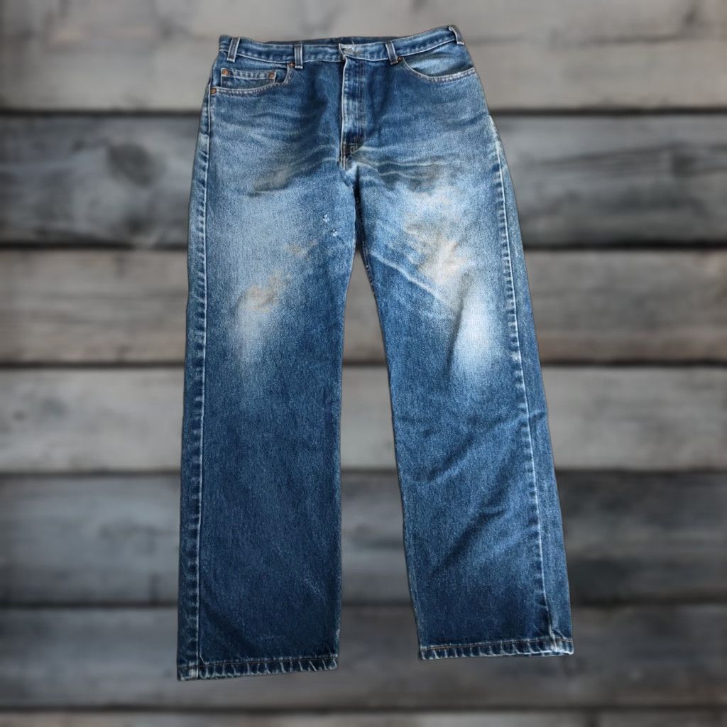 Levi's Vintage Levi's Men’s Jeans 36x30 Straight Fit Distressed 90s Y2K Blue Cotton Size US 36 / EU 52 - 1 Thumbnail
