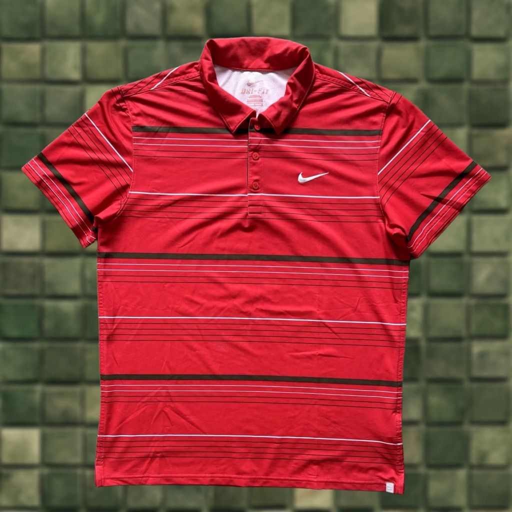 Nike Nike RF Striped Tennis Polo Shirt L Men Red 2012 Nike Template Roger Federer RF Striped Tennis Polo Shirt Size L Mens Size US L / EU 52-54 / 3 - 1 Thumbnail