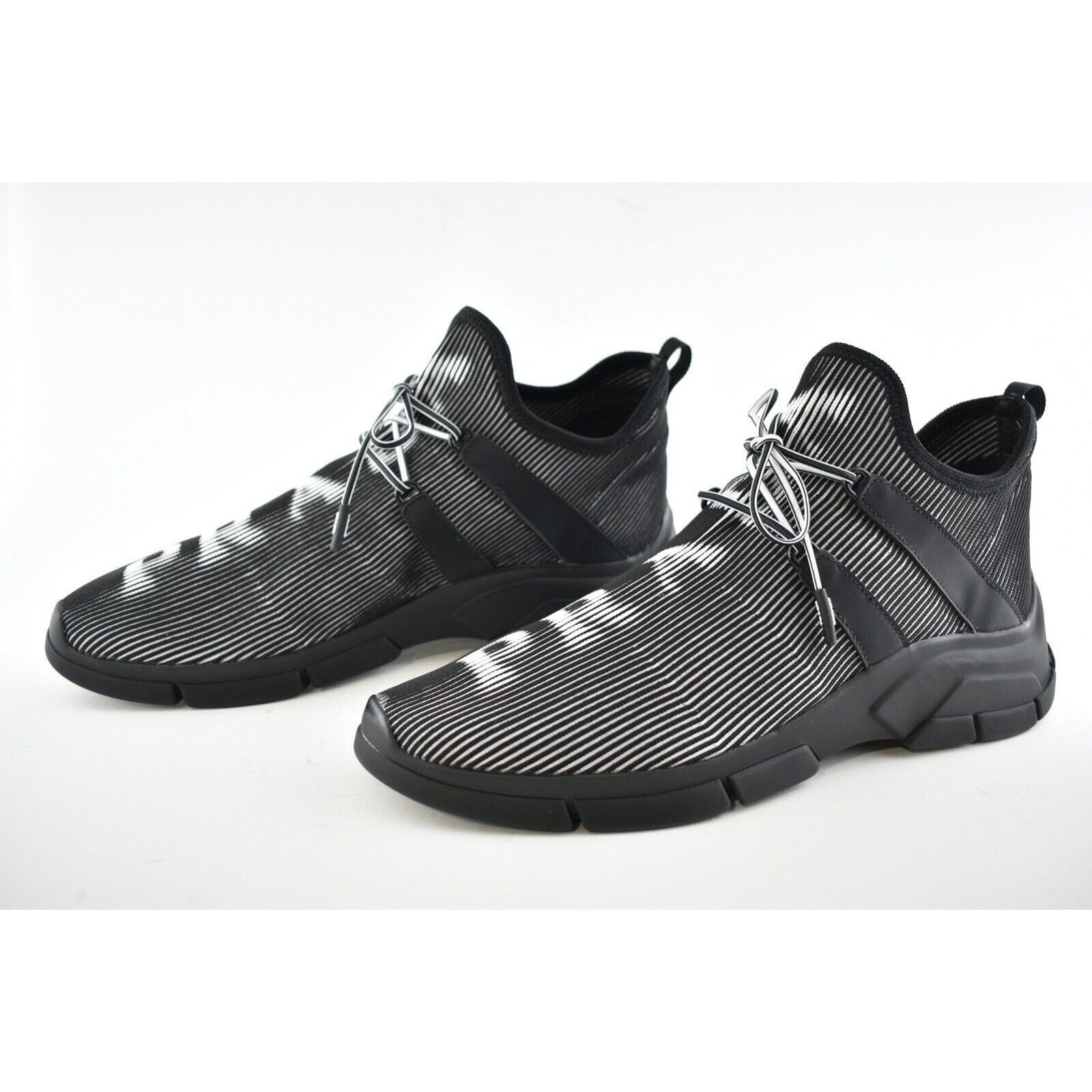 Prada Prada Logo Knit Row Sock Black White Low Flat Trainer Size US 10.5 / EU 43-44 - 10 Thumbnail