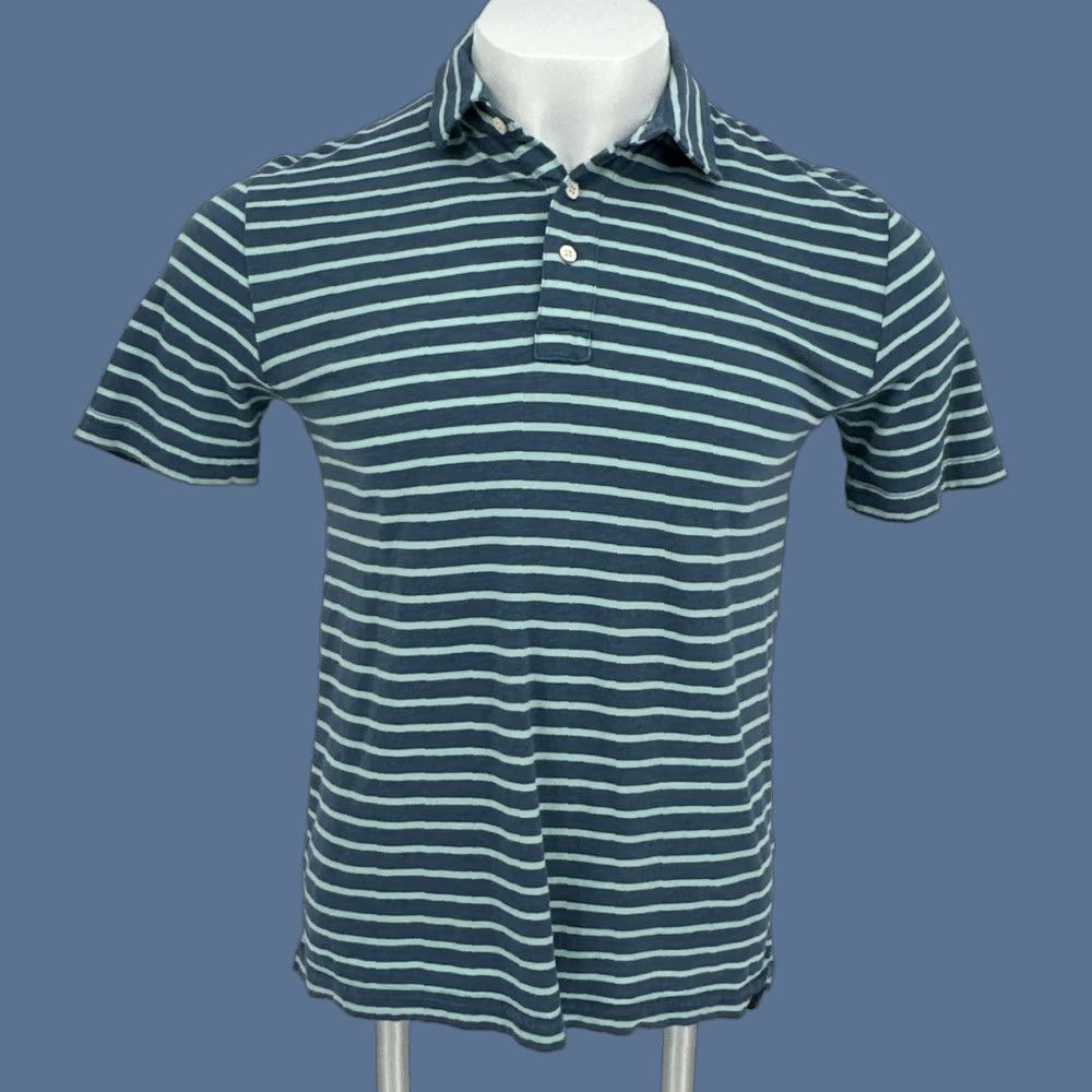 Faherty Faherty Polo Shirt Mens Small Blue Stripe Cotton Jersey Casual Summer Top Size US S / EU 44-46 / 1 - 1 Thumbnail