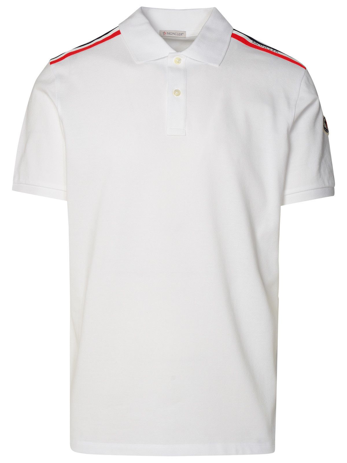 image of Moncler White Cotton Polo Shirt, Men's (Size XL)