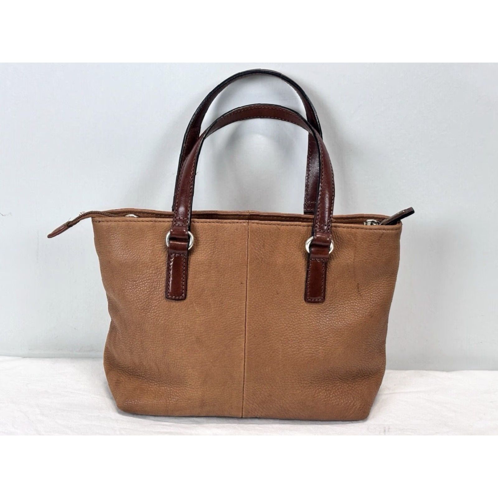 Fossil VINTAGE Fossil Satchel Bag Women Mini Brown Leather Y2K 90s Purse 3 Compartment Size ONE SIZE - 3 Thumbnail