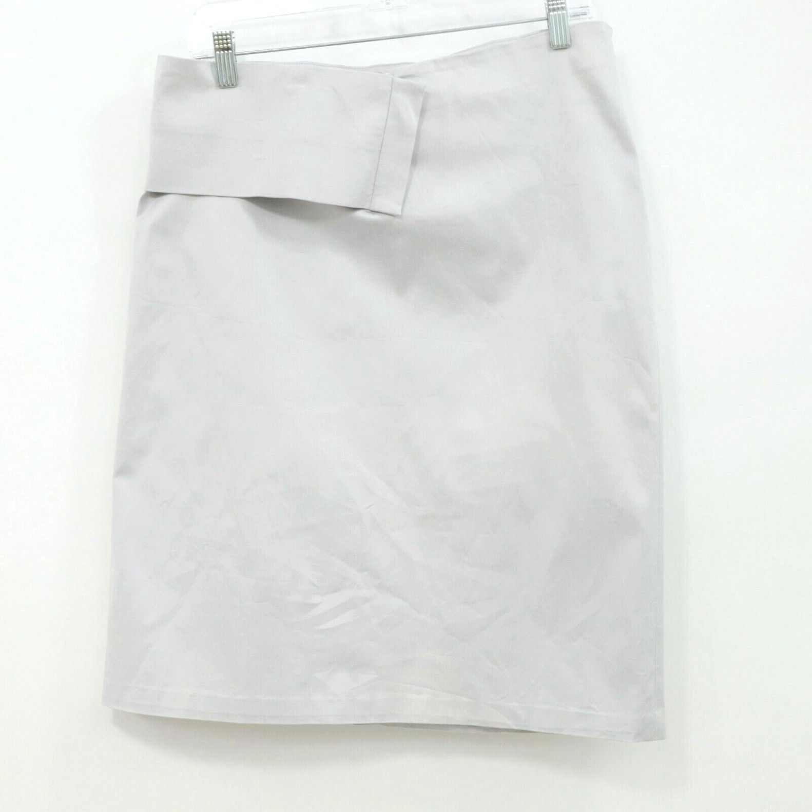 image of Jil Sander Pencil Skirt Womens Us8 D40 Light Gray Straight Zip Stretch in White (Size 30)