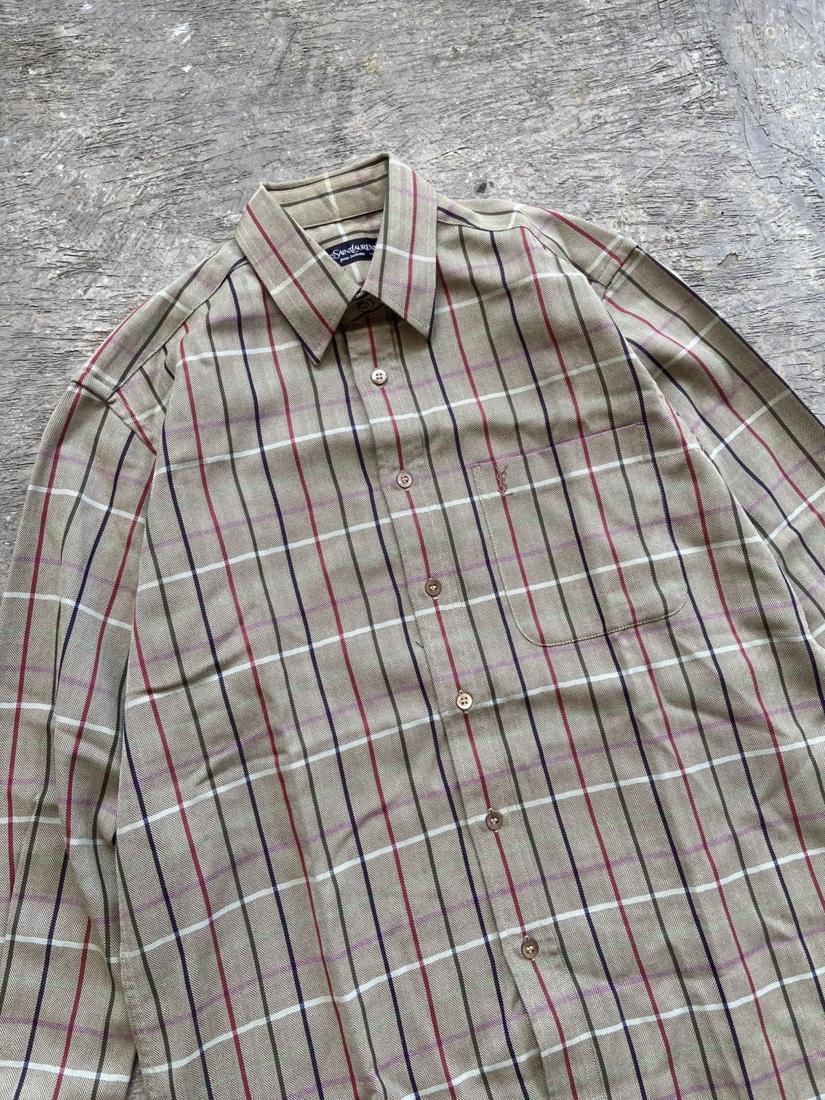 Yves Saint Laurent Yves Saint Laurent Plaid Flannel Shirt Size US M / EU 48-50 / 2 - 2 Thumbnail