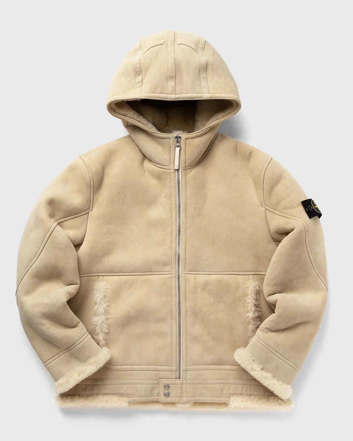 Stone Island $6K FULL SHEARLING SUEDE SHEEPSKIN LEATHER HOODED JACKET Size US L / EU 52-54 / 3 - 2 Thumbnail