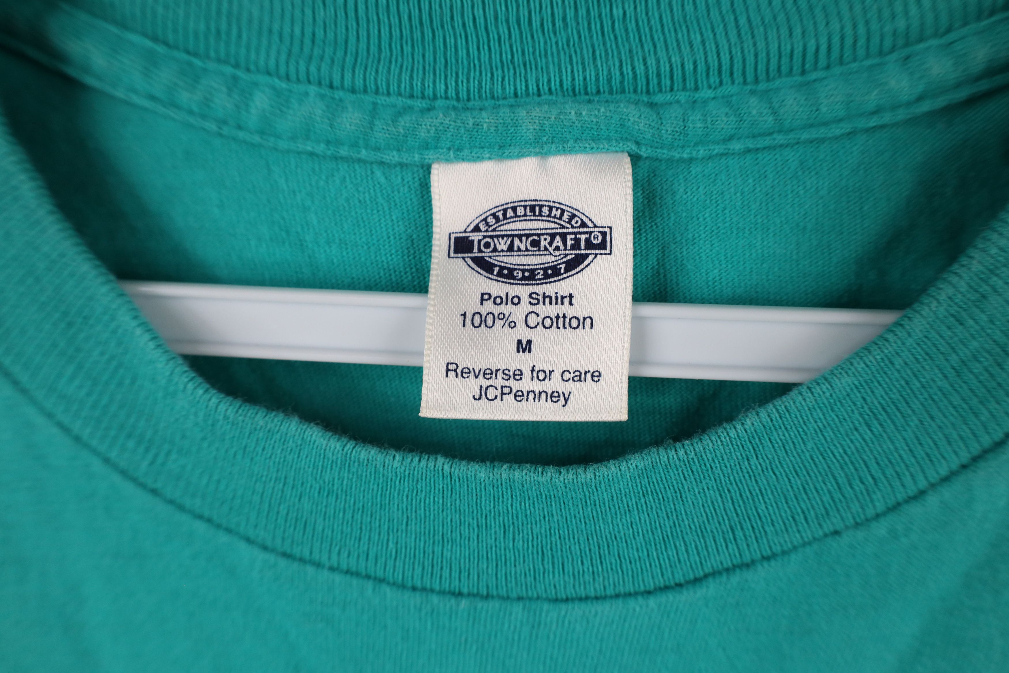 Vintage Vintage 90s Streetwear Blank Pocket T-Shirt Teal Cotton USA Size US M / EU 48-50 / 2 - 7 Thumbnail