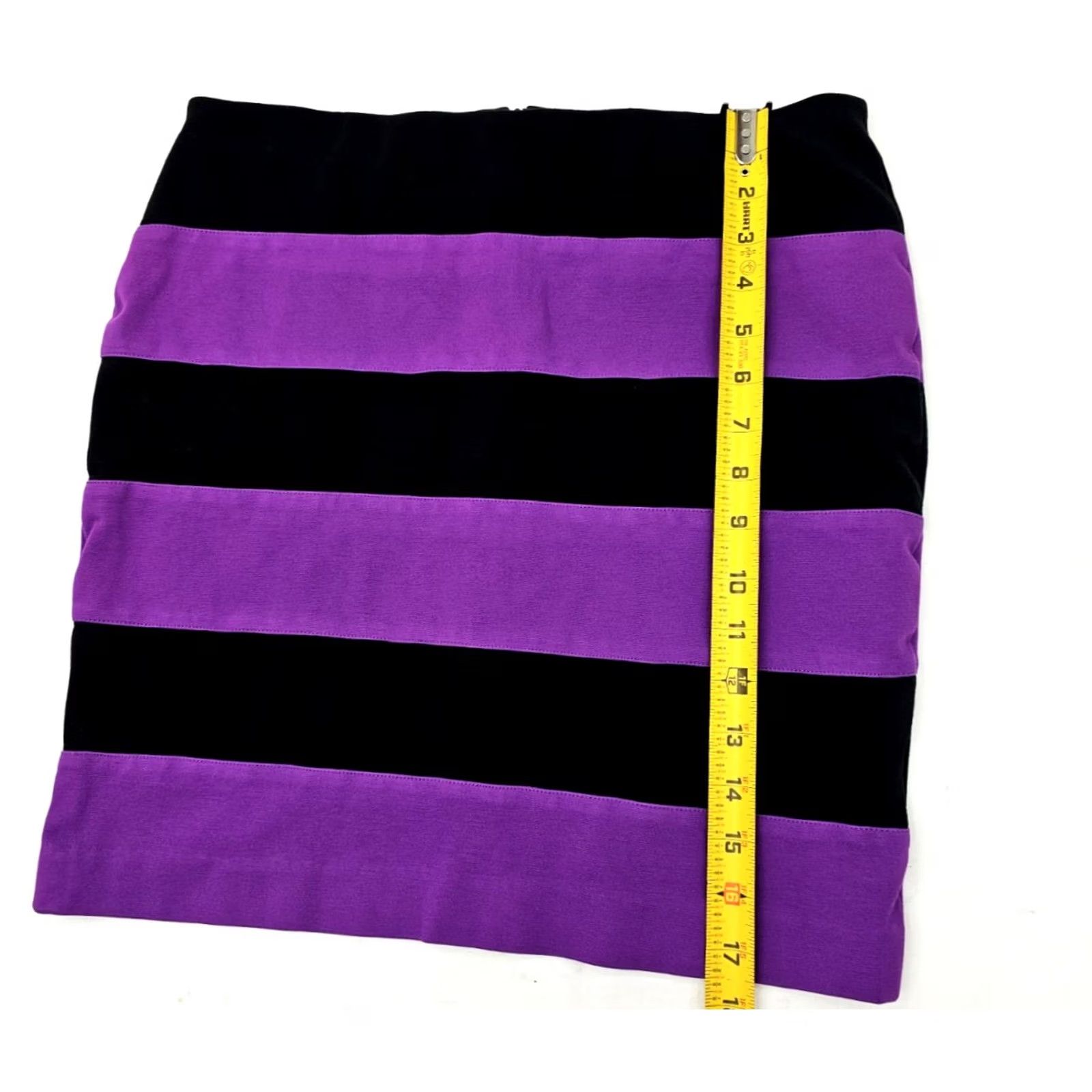 Ann Taylor VINTAGE Ann Taylor Skirt Womens 4 Knee Length Black Purple Stretch Pencil 30x17 EUC Size 27" / US 4 / IT 40 - 3 Thumbnail