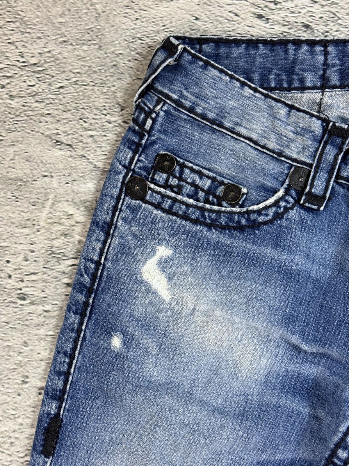 True Religion True Religion jeans blue vintage black stitch Bobby Super T Size US 31 - 9 Thumbnail