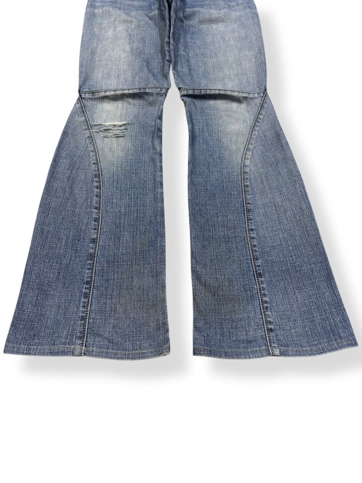 Marithe + Francois Girbaud Vintage Marithe Francois Girbaud Flare Distressed Jeans Size 29" - 7 Thumbnail
