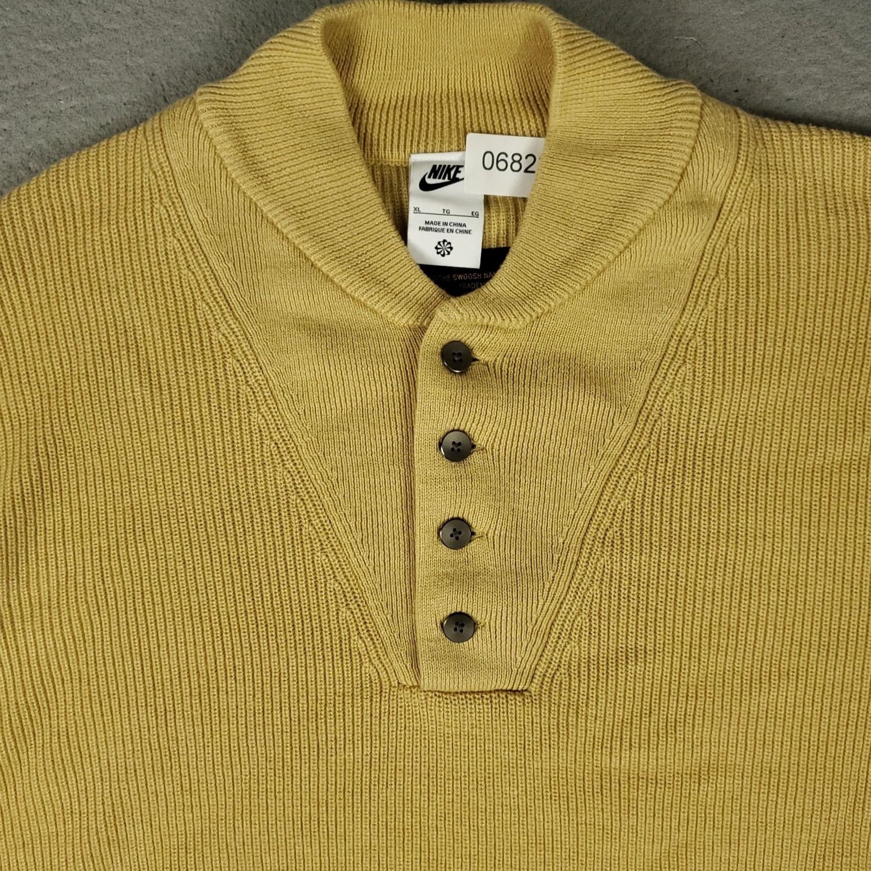 Nike - Maximizes search visibility by including the most common terms ("Nike Sweater," "Mens," "XL," "Beige," "Knit," "Button Pullover") Size US XL / EU 56 / 4 - 2 Thumbnail
