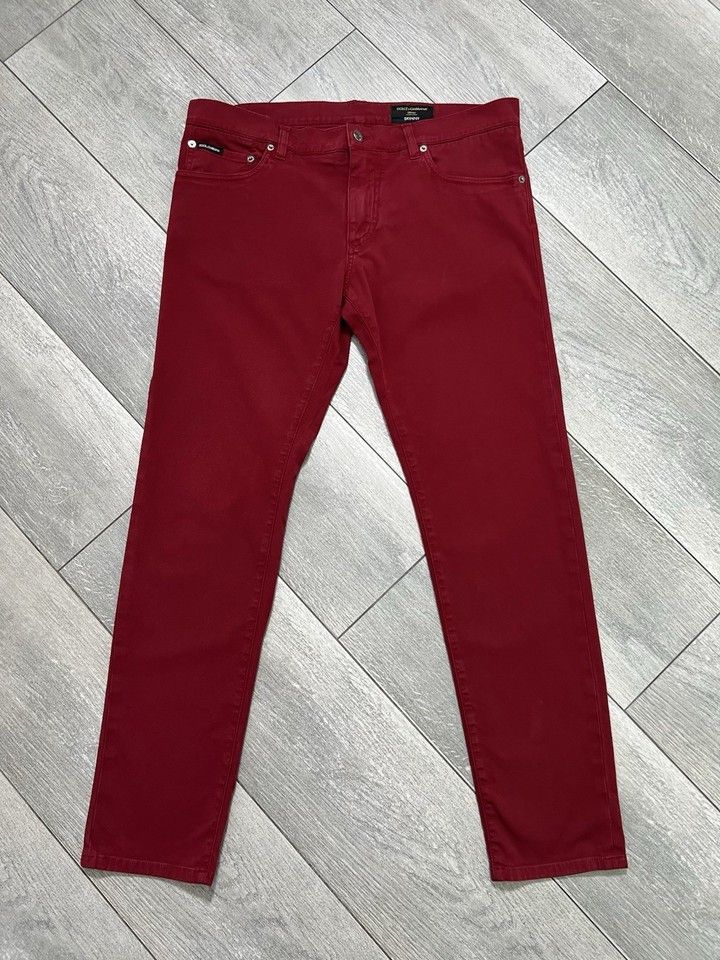 Dolce & Gabbana Women's Jeans Pants Burgundy Size 52