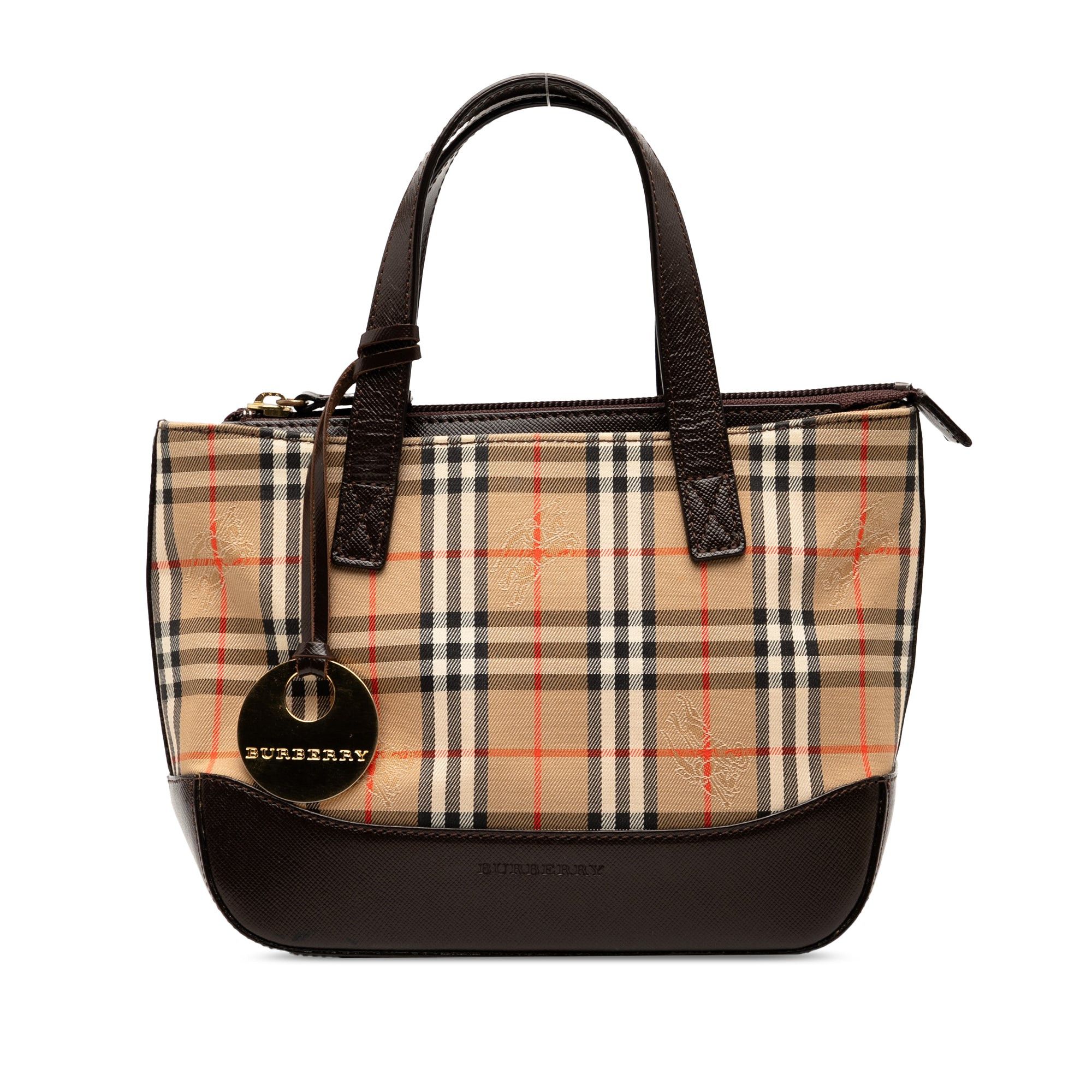 Burberry Haymarket Check Canvas Handbag Size ONE SIZE - 1 Thumbnail