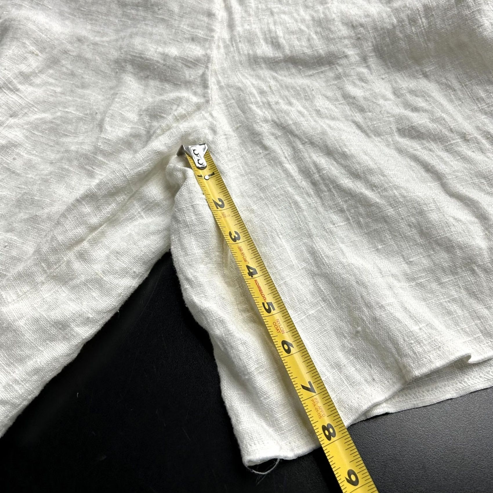 Vintage VINTAGE Linen Shorts Womens Medium White Paperbag Waist Tie Front Relaxed Fit Size 29" - 7 Thumbnail