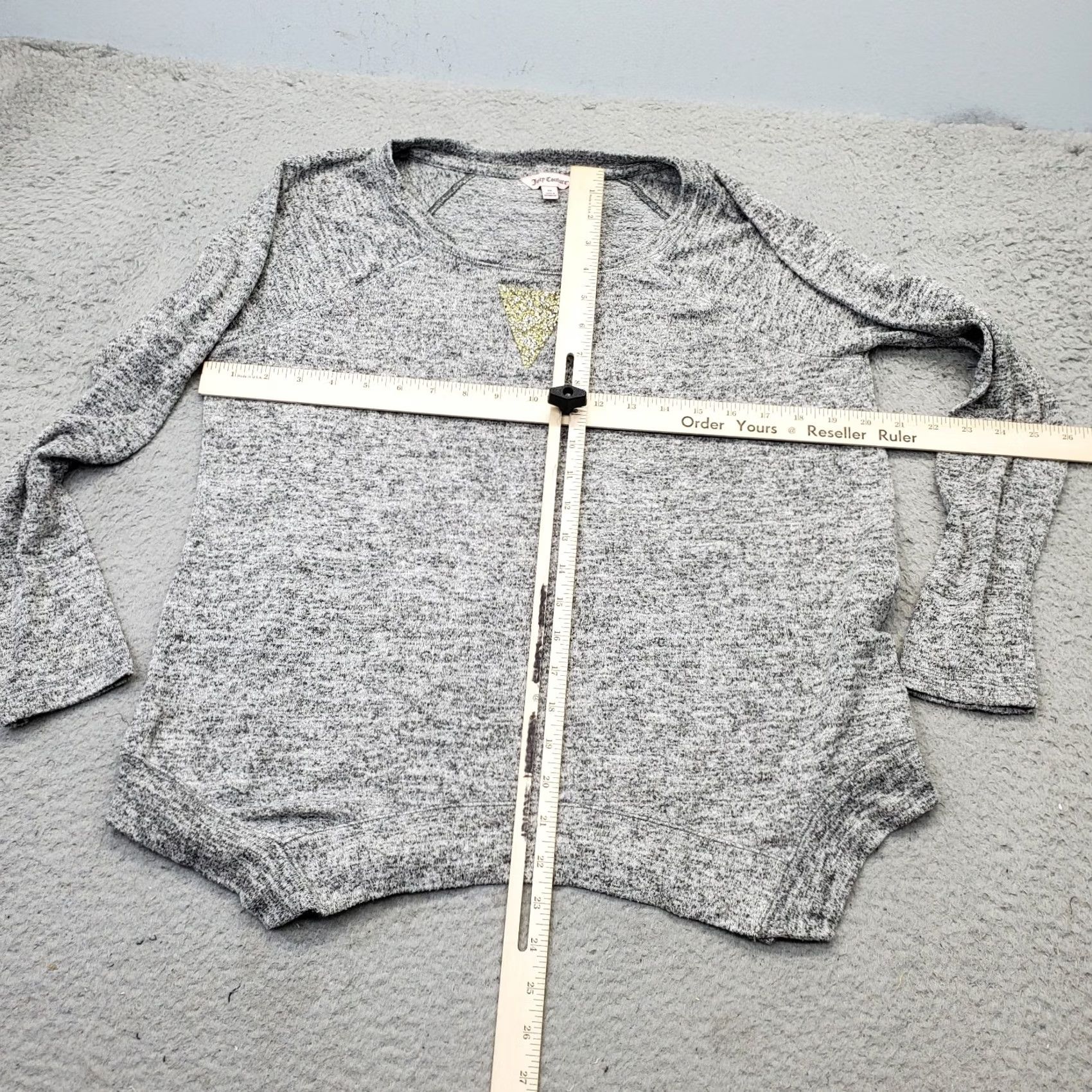 Juicy Couture Juicy Couture Blouse Women M Gray Knit Stretch Round Neck Sharkbite Hem Womens Size M Color Gray Casual Shirt Size M / US 6-8 / IT 42-44 - 4 Thumbnail
