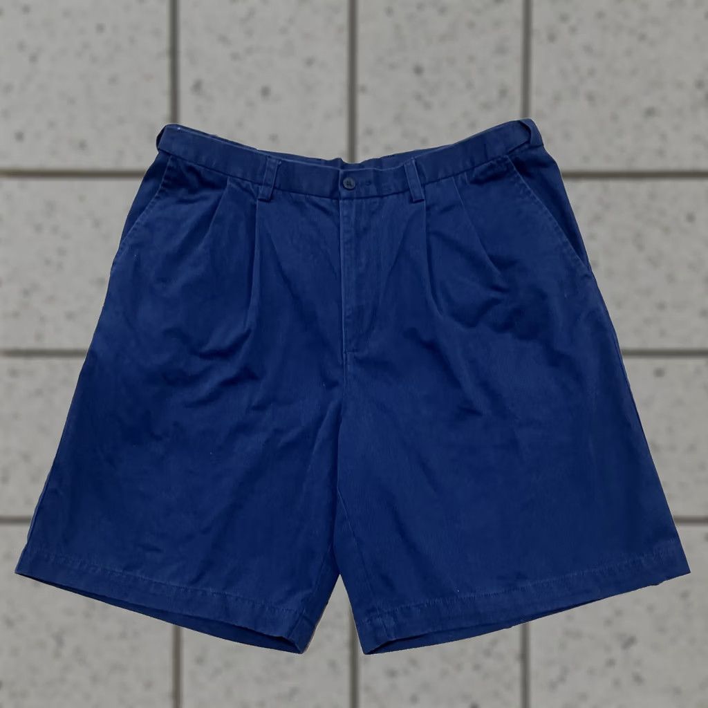 Vintage VINTAGE Puritan Pleated Chino Shorts Men 36 Navy Blue 90s Preppy Y2k Adjustable Lisn Linen Cotton Short w Pockets Boys Size US 36 / EU 52 - 1 Thumbnail