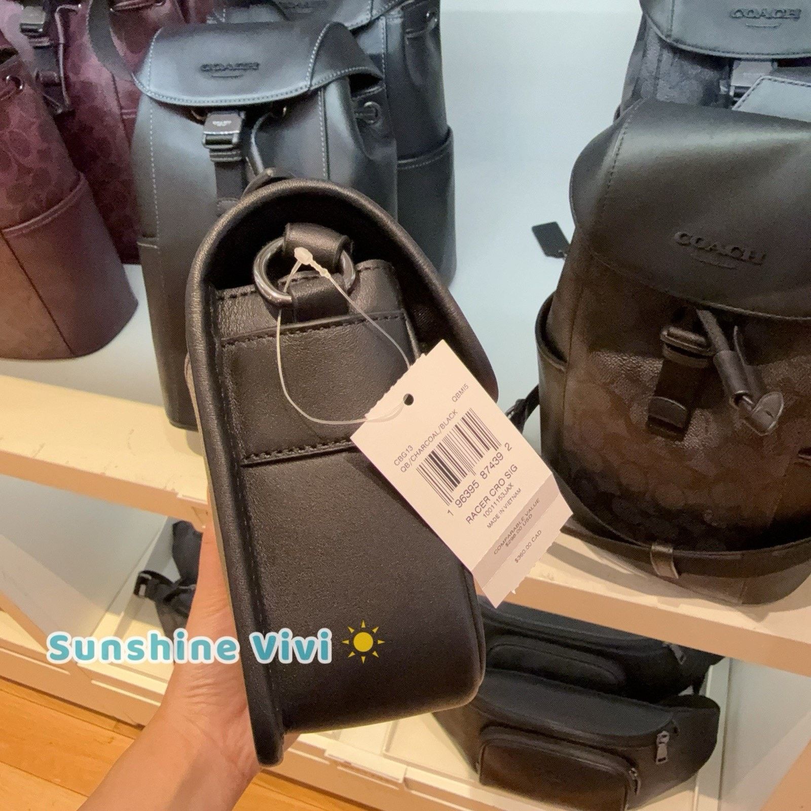Coach NWT COACH Racer Crossbody Bag CBG13 Gunmetal/Charcoal/Black Size ONE SIZE - 5 Thumbnail