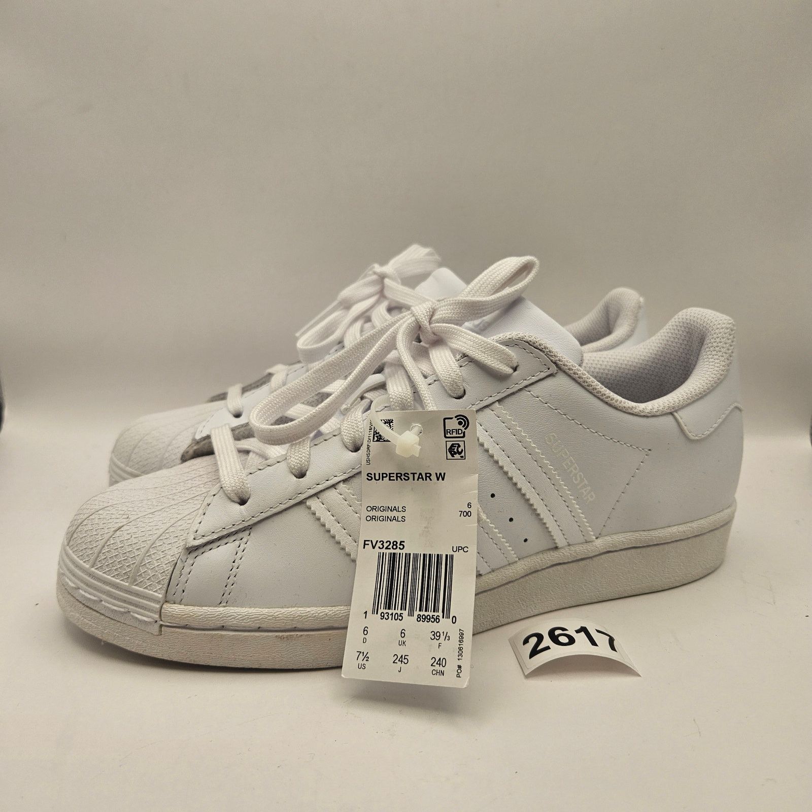 Adidas ADIDAS ORIGINALS WOMEN'S 7.5 SUPERSTAR TRIPLE WHITE NWOB Size US 7.5 / IT 37.5 - 1 Thumbnail