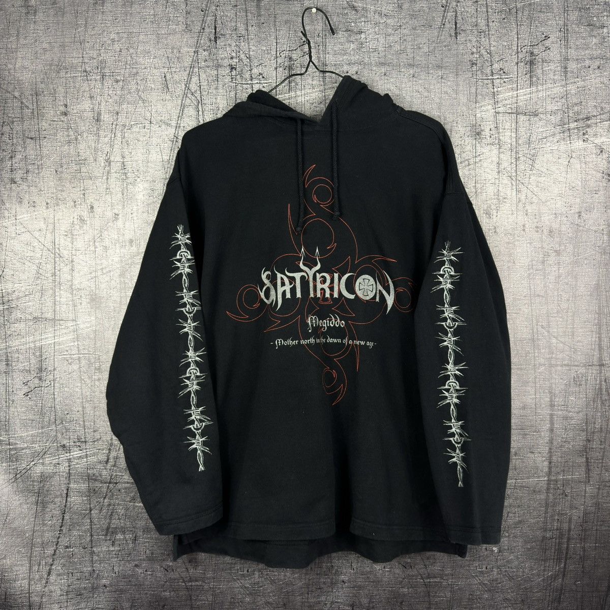 RARE Vintage 1997 Satyricon Megiddo black metal band hoodie
