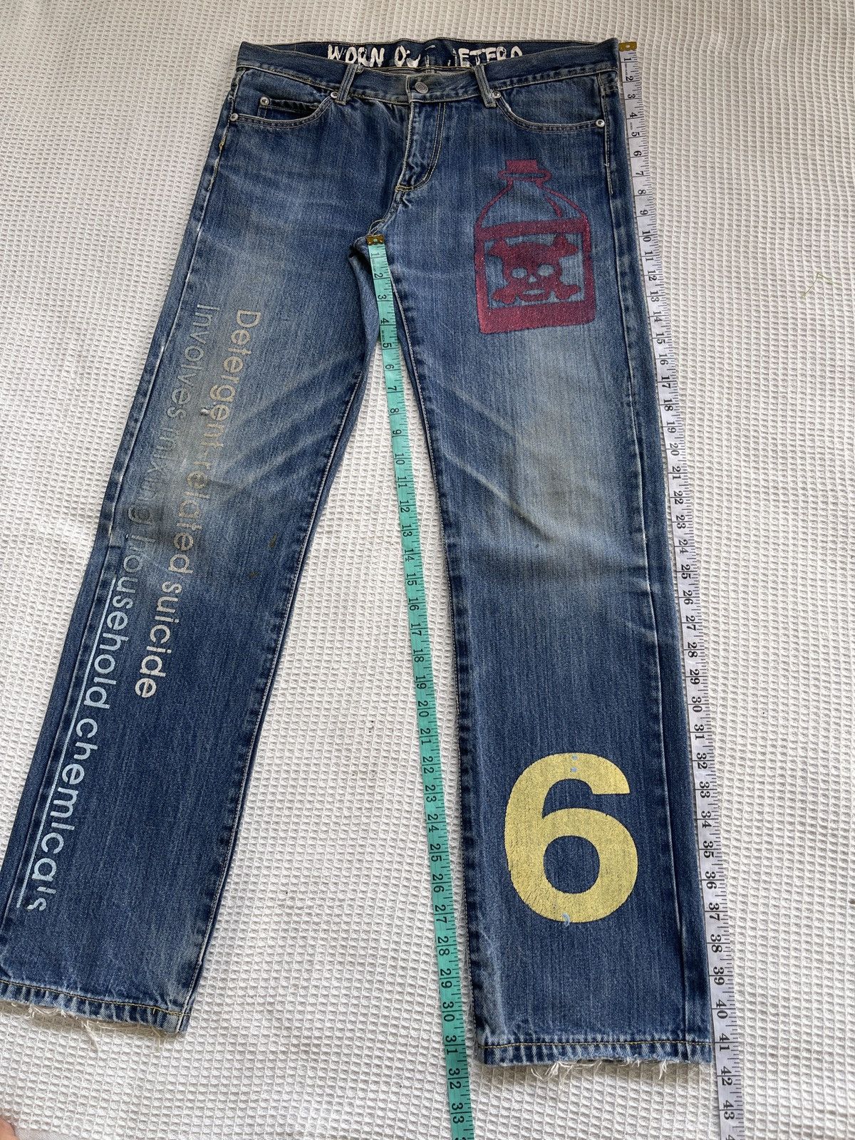 Japanese Brand Rare🔥Japanese Brand Suicide Distressed Denim Jeans Size US 35 - 11 Thumbnail