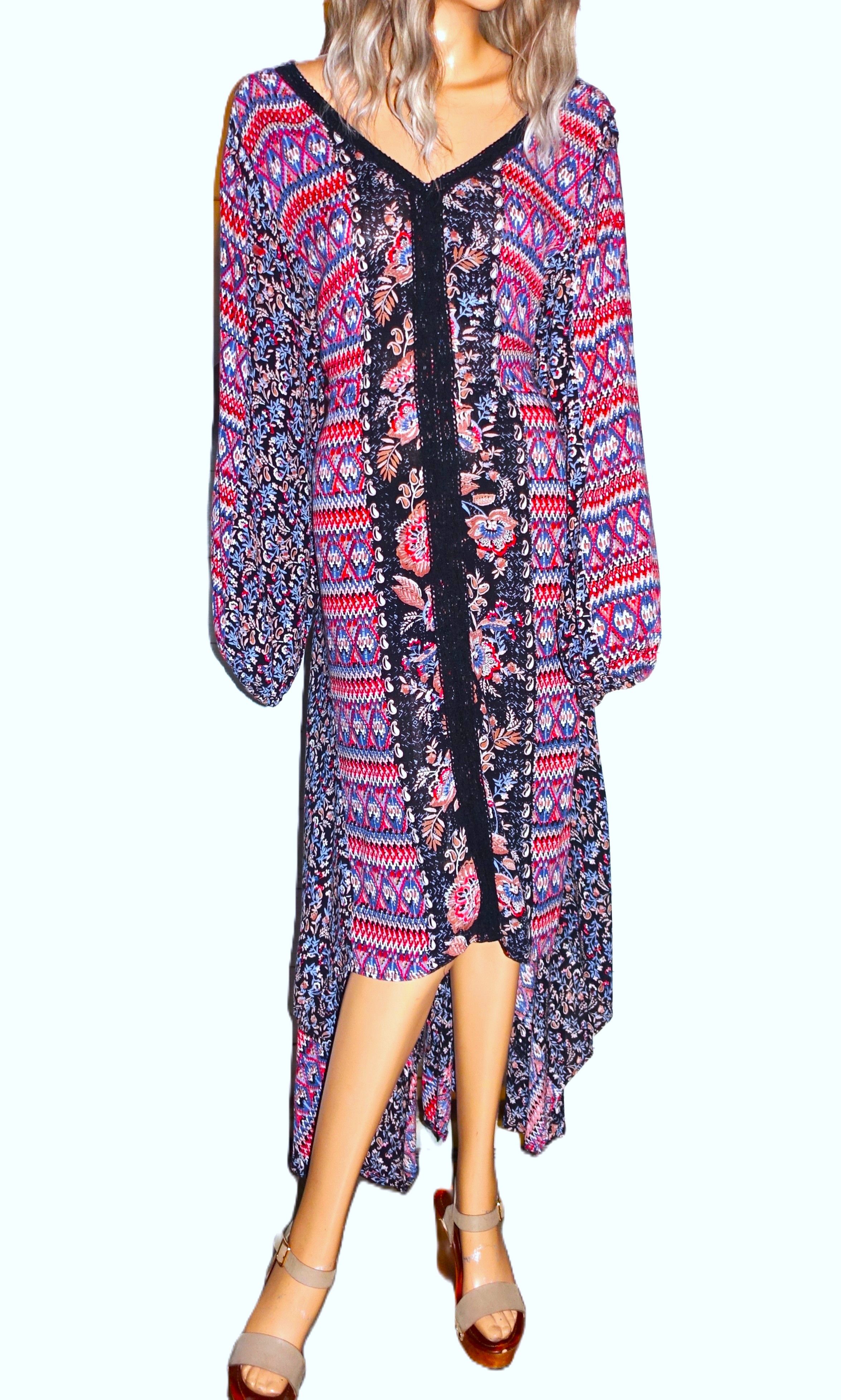 Vintage Nostalgia Boho High Lo Dress XL