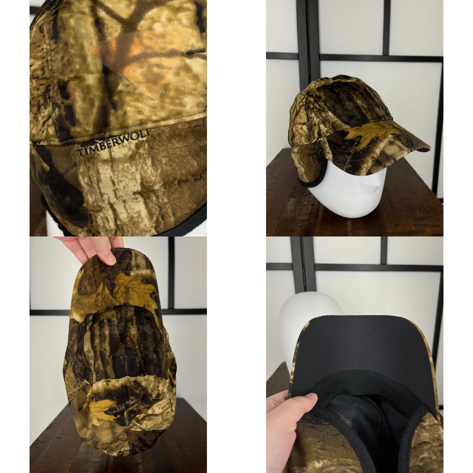 Vintage Columbia Trapper Hat Cap Fitted Adult One Size Brown Camo Polyester Camp Hunt Mens Size ONE SIZE - 8 Thumbnail