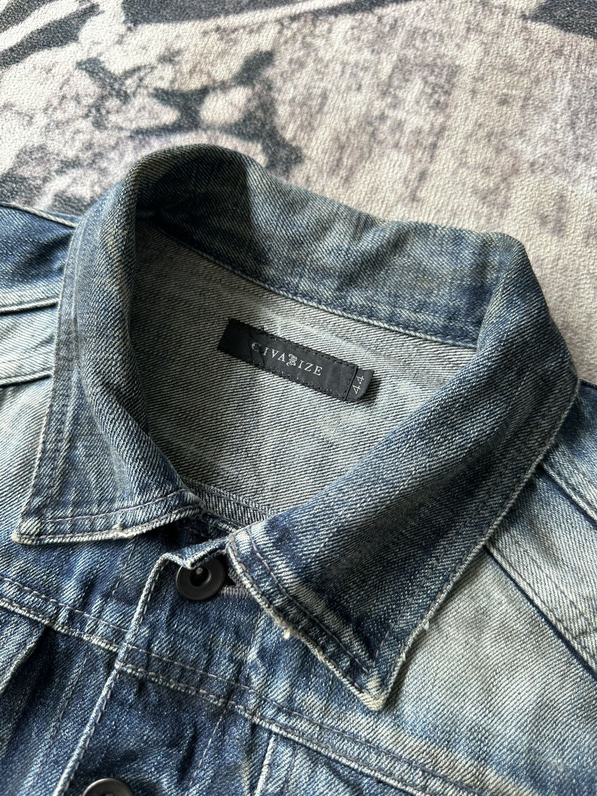 CIVARIZE 00’s Civarize dirty denim jacket Size US M / EU 48-50 / 2 - 11 Thumbnail