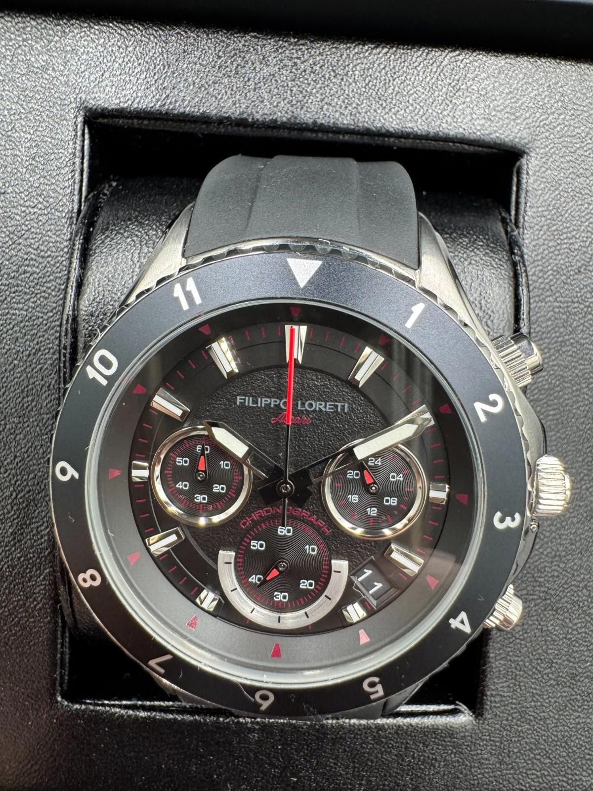 Other Filippo Loreti Ascari Chronograph Black Dial Rubber Strap 42 Size ONE SIZE - 1 Thumbnail