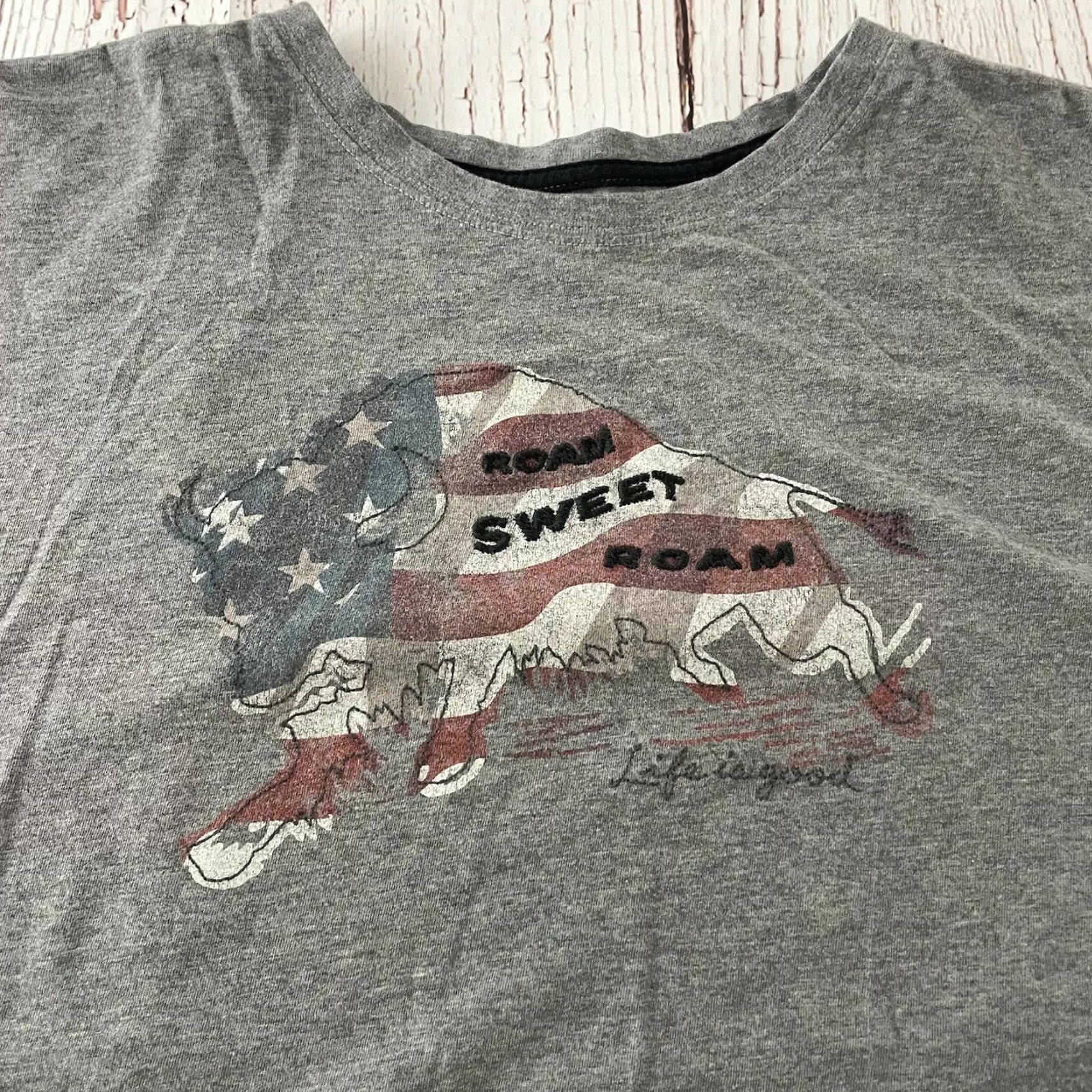 Life is Good Life Is Good T-Shirt Mens 2XL Gray Short Sleeve Roam Sweet Roam Shirt Size US XXL / EU 58 / 5 - 2 Thumbnail