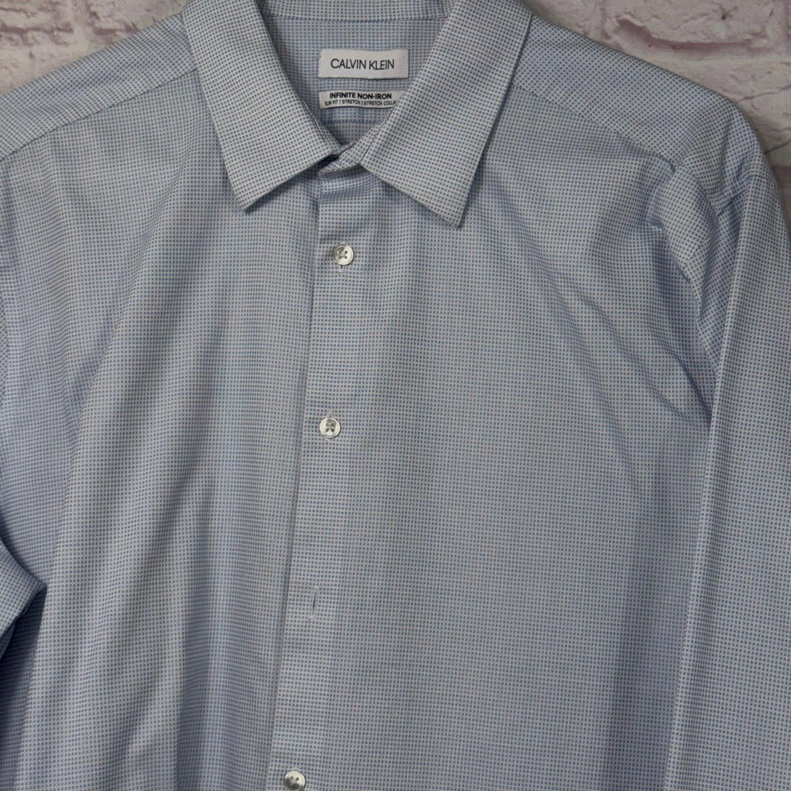 Calvin Klein Calvin Klein Infinite Non-Iron Slim Fit Dress Shirt 17 34/35 Size 44R - 2 Thumbnail