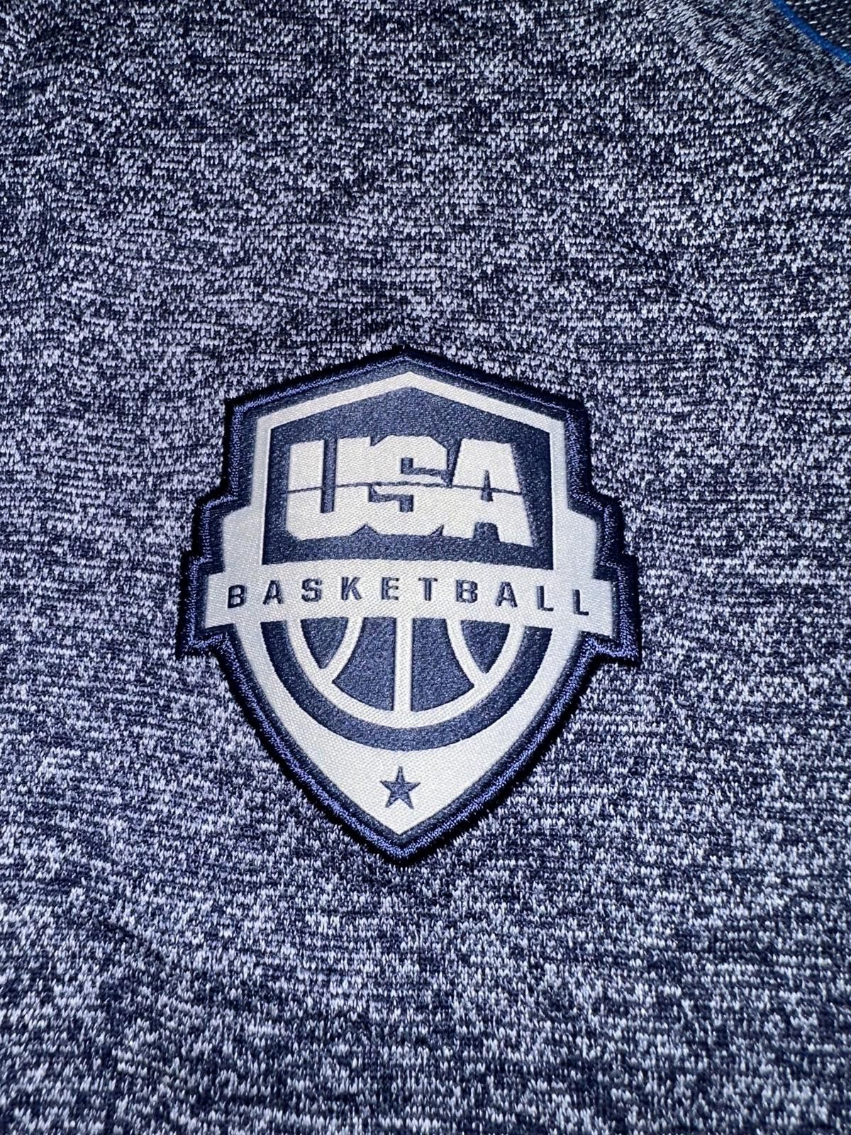 Nike Nike Men’s Golf Dri-Fit Olympic USA Knit V-Neck Long Sleeve Shirt Gray Blue Size US L / EU 52-54 / 3 - 4 Thumbnail