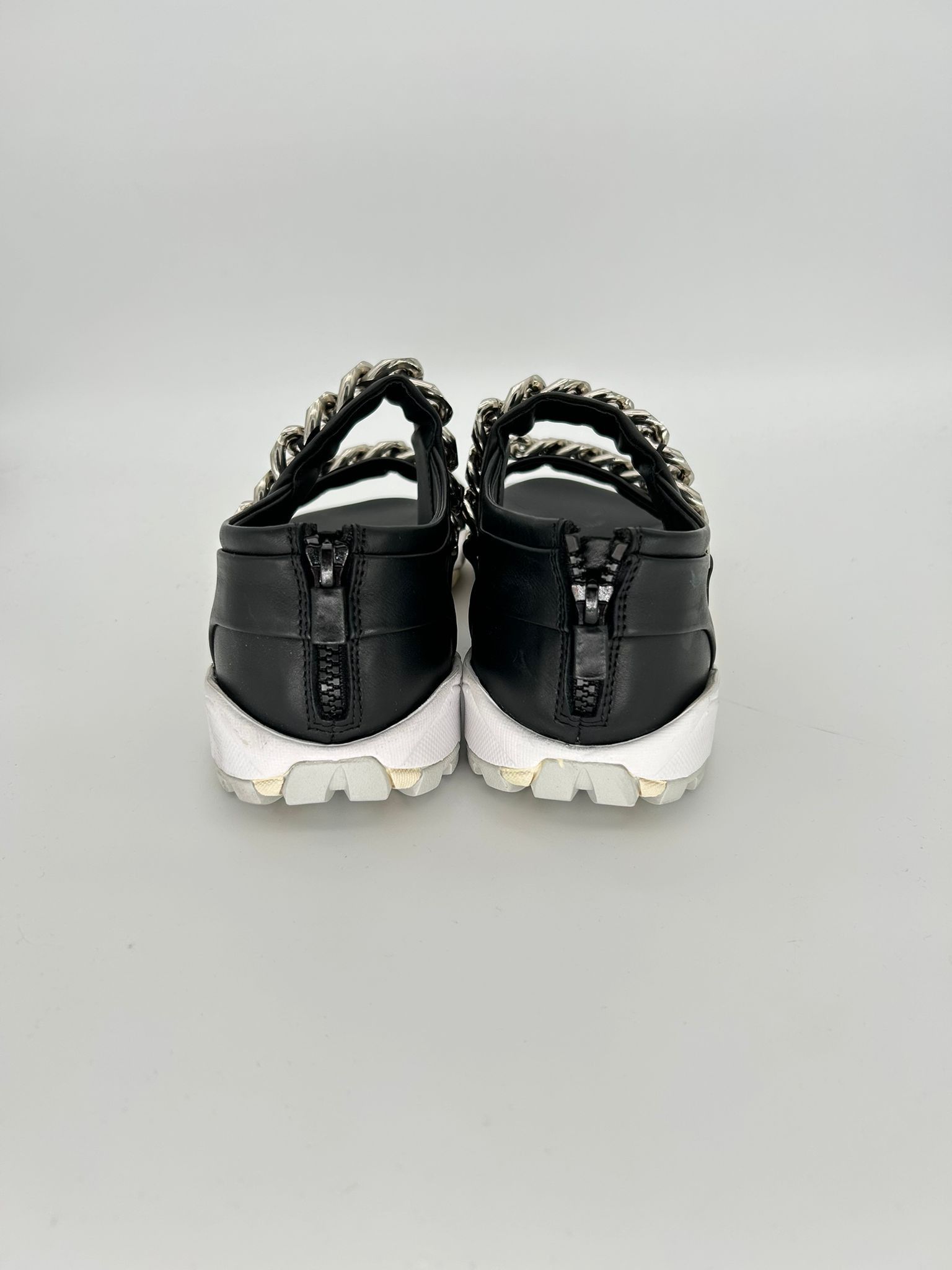 Givenchy Givenchy Black Leather Chain-Embellished Sandals Size US 9 / EU 42 - 6 Thumbnail