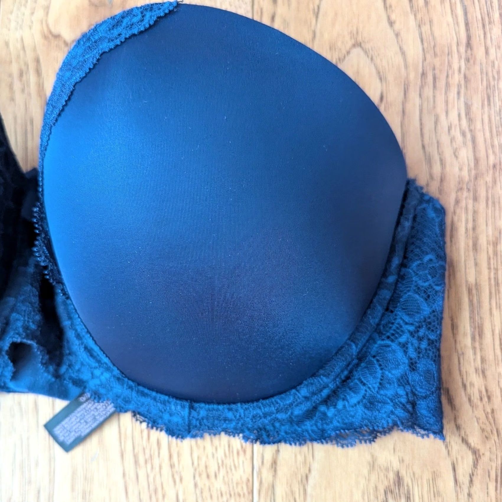 Victoria's Secret Victoria's Secret Dream Angels Bra Navy Blue Lace Trim 36DD Strapless Underwired Balconette Multyway Hook & Eye Size ONE SIZE - 2 Thumbnail