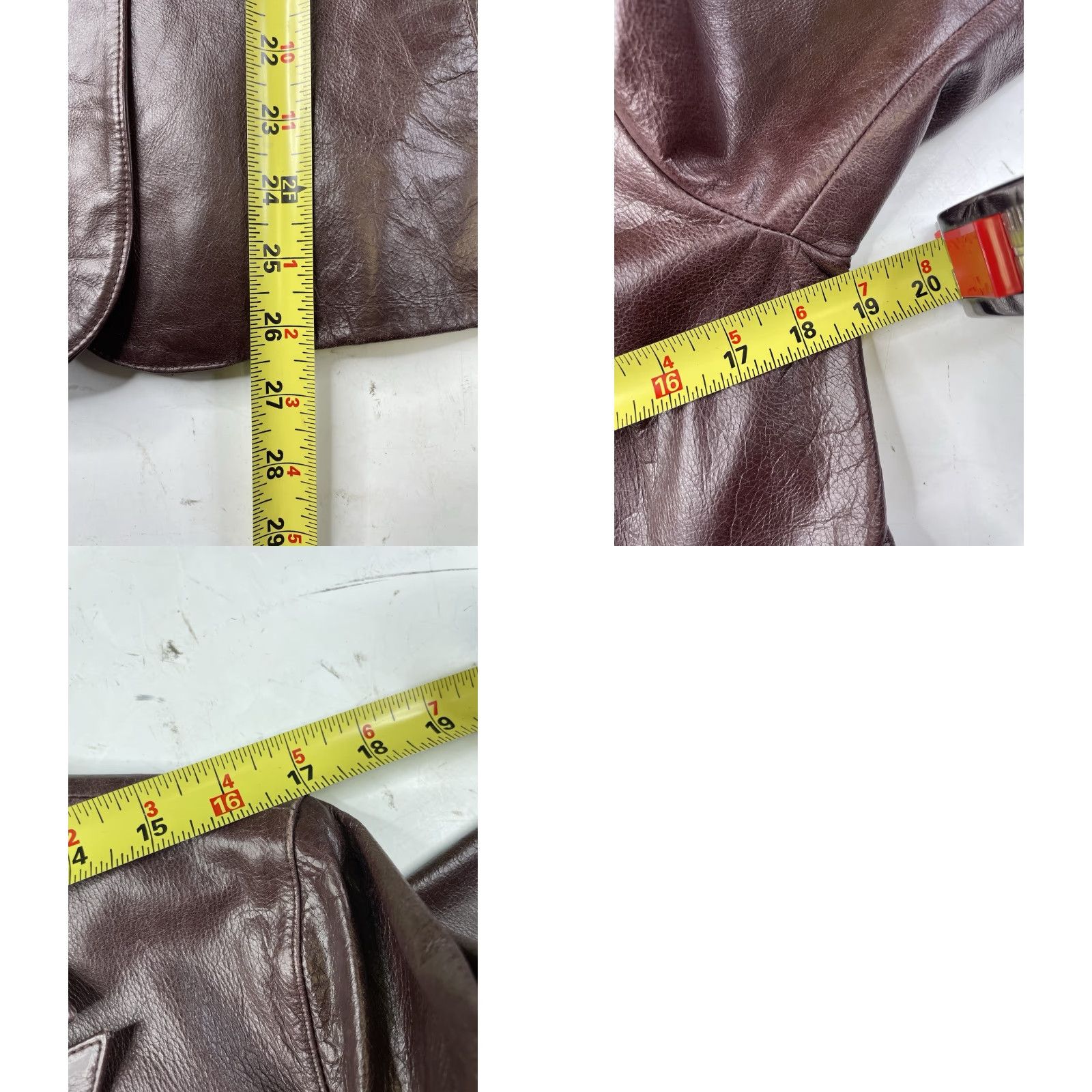 Guess VINTAGE GUESS Leather Maroon Motorcycle Jacket Women’s Size M Slim 90s City Biker Designer All Seasons Full Zip Short Sleeve Size M / US 6-8 / IT 42-44 - 8 Thumbnail