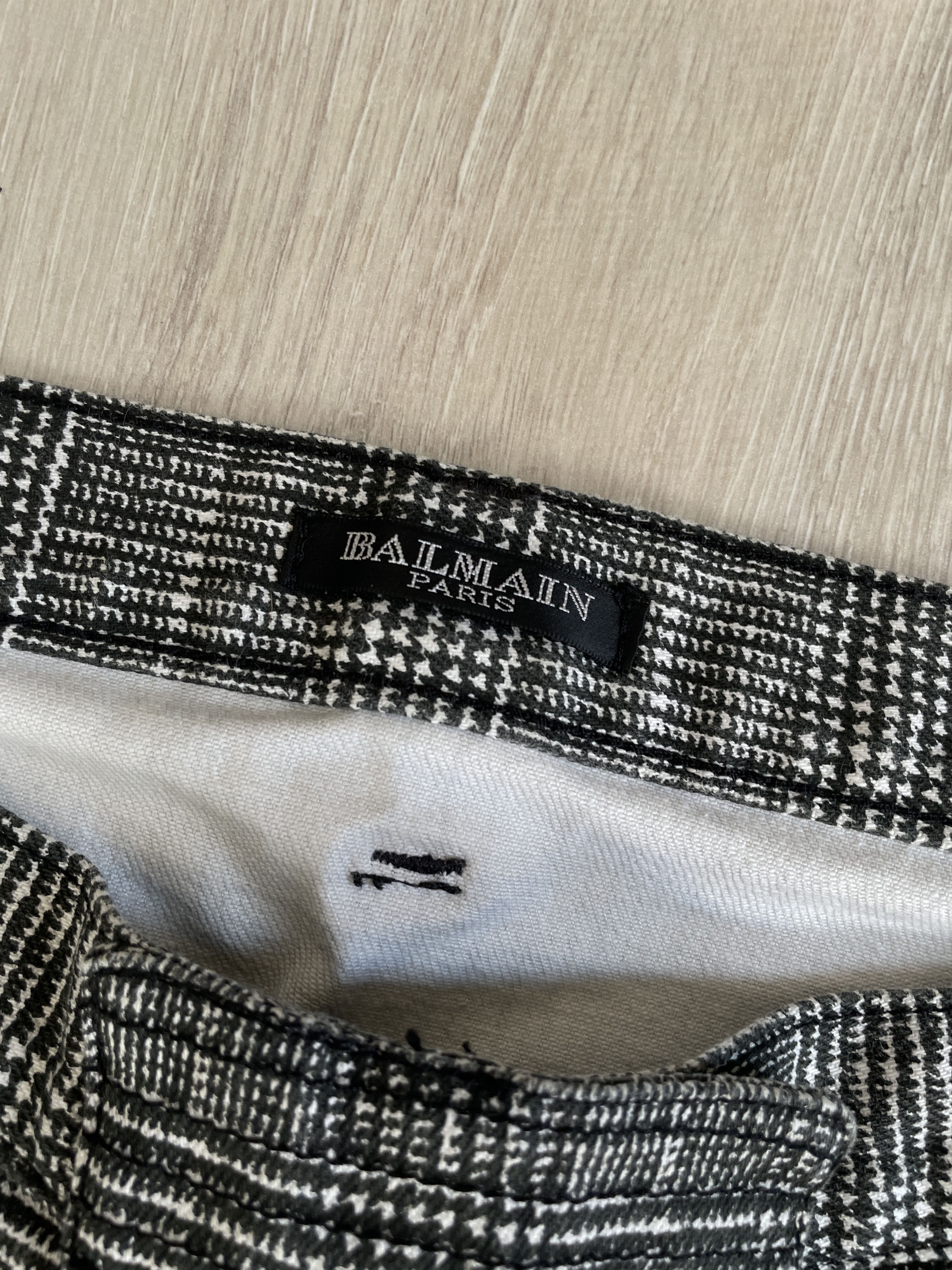 Balmain Balmain AW08 grey tartan biker jeans by Christophe Decarnin Size US 30 / EU 46 - 12 Thumbnail