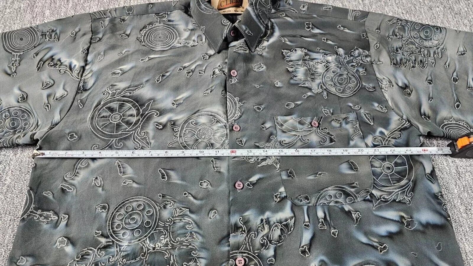 Other Vintage 90s Abstract Medallion Print 100% Silk Shirt Green L Size US L / EU 52-54 / 3 - 6 Thumbnail